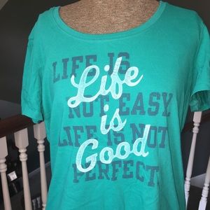 Life is good teal tee